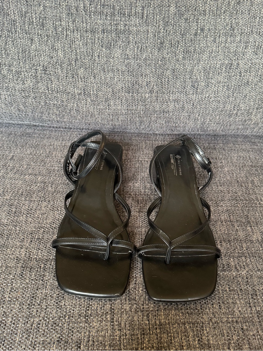 Call It Spring Square Toe Strappy Sandals With Low Block Heel
